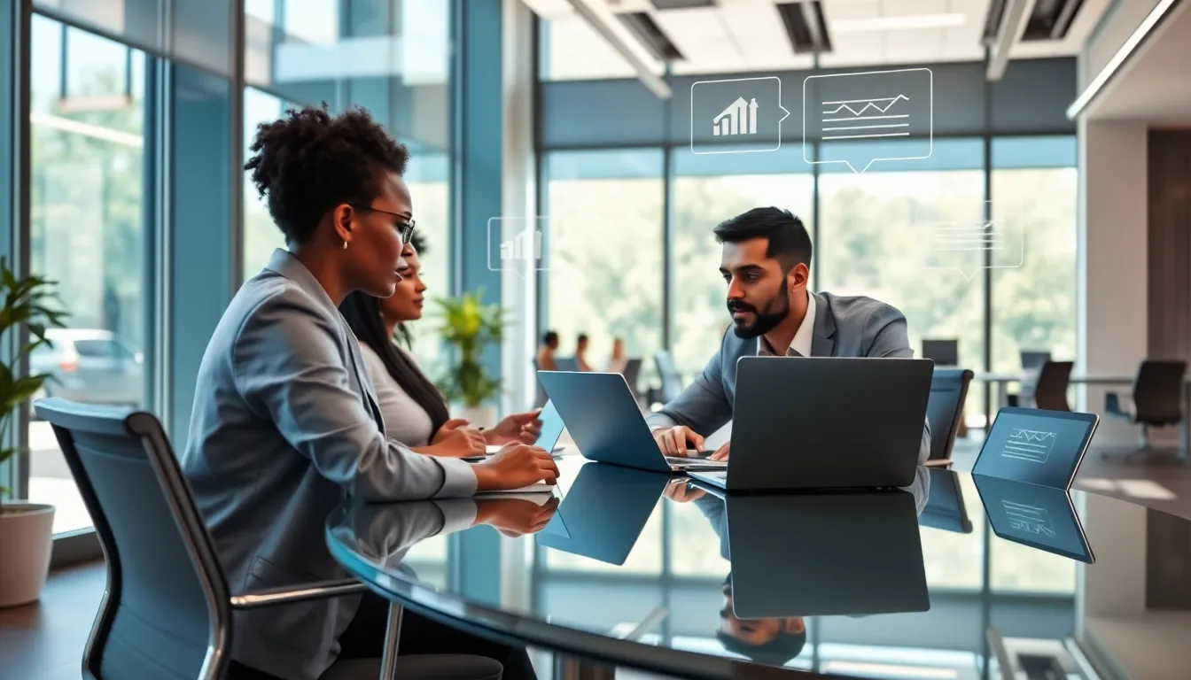 diverse team collaborating in a modern office for remote work policies.